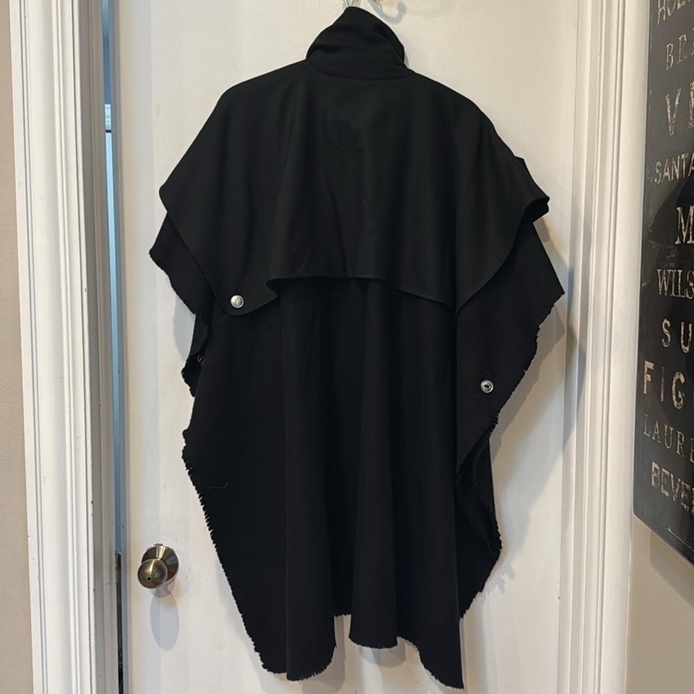 Rag & Bone Black Wool Trench Poncho Cape Jacket - Picture 9 of 9